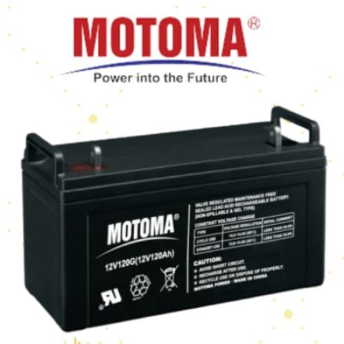 Inicio / Baterías / GEL / BATERIA GEL 12V-120AH 1600 CICLOS-50% W: 33.5Kg -MOTOMA- 18 MESES DE GARANTIA