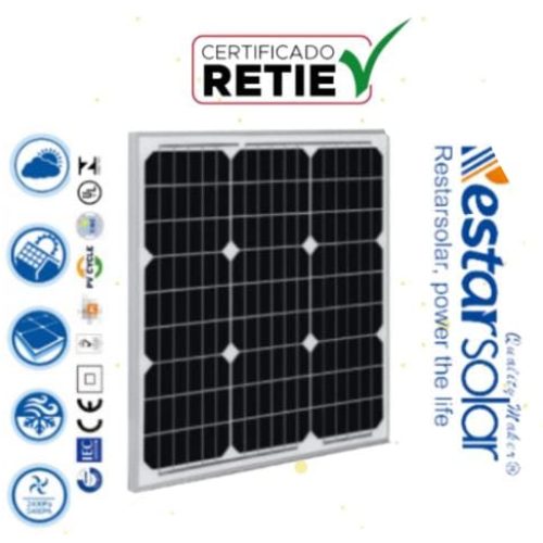 Inicio / Paneles / MONOCRISTALINO / PANEL MONOCRISTALINO 40W Voc 21.6 / Isc 2.45 -RESTAR- 60 MESES DE GARANTIA