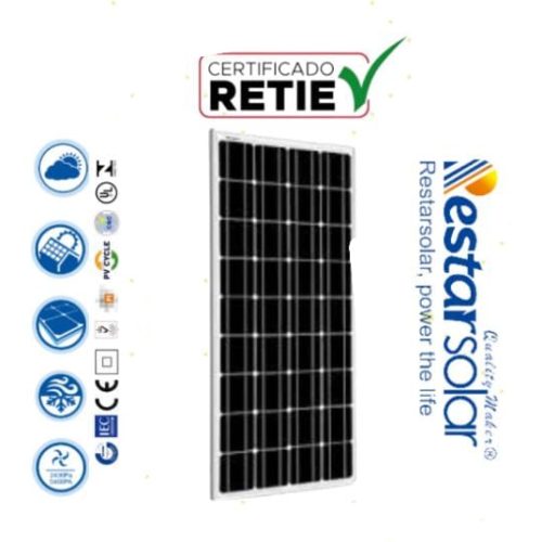 Inicio / Paneles / MONOCRISTALINO / PANEL MONOCRISTALINO 100W Voc 21.4 / Isc 6.13 -RESTAR- 60 MESES DE GARANTIA