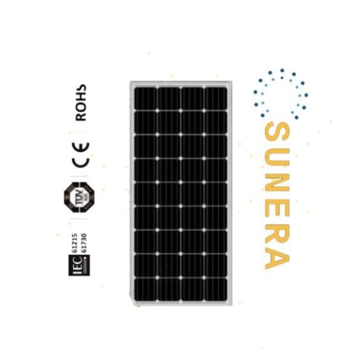 Inicio / Paneles / MONOCRISTALINO / PANEL MONOCRISTALINO 180W Voc 22.6 / Isc 10.17 -SUNERA- 60 MESES DE GARANTIA